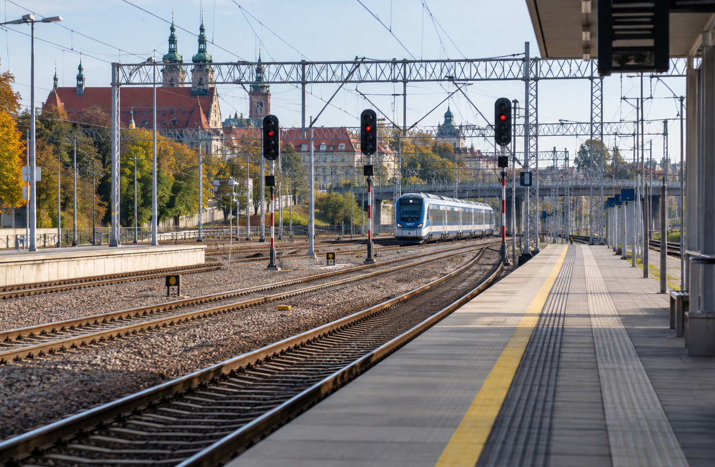 Neutralna ilustracja kolei i infrastruktury publicznej.