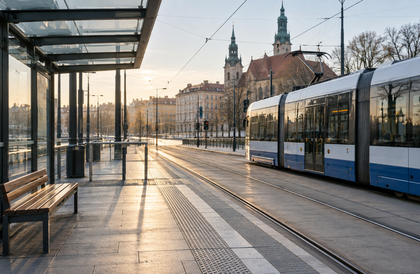Neutralna ilustracja: transport tramwajowy.