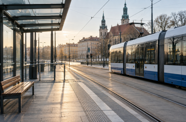 Neutralna ilustracja: transport tramwajowy.