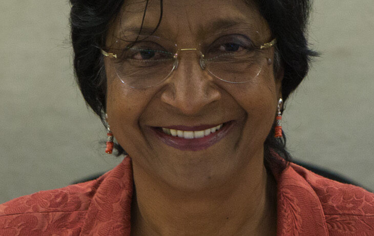 Navi Pillay podczas sesji Rady Praw Człowieka w czerwcu 2014 roku.